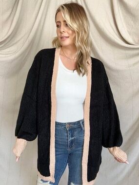Black and Tan Cardigan Sweater